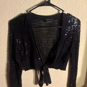 Black Sequin Cardigan